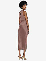 Rear View Thumbnail - Sienna Jewel Neck Sleeveless Midi Dress with Bias Skirt