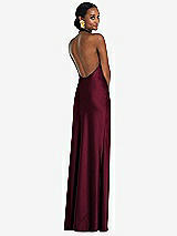 Rear View Thumbnail - Cabernet Scarf Tie Stand Collar Maxi Dress with Front Slit