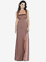 Front View Thumbnail - Sienna Flat Tie-Shoulder Empire Waist Maxi Dress with Front Slit