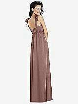 Rear View Thumbnail - Sienna Flat Tie-Shoulder Empire Waist Maxi Dress with Front Slit
