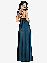 Alt View 1 Thumbnail - Atlantic Blue Deep V-Neck Ruffle Cap Sleeve Maxi Dress with Convertible Straps