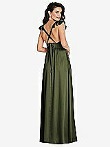 Alt View 1 Thumbnail - Olive Green Deep V-Neck Ruffle Cap Sleeve Maxi Dress with Convertible Straps