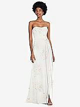 Front View Thumbnail - Spring Fling Strapless Sweetheart Maxi Dress with Pleated Front Slit 