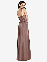 Rear View Thumbnail - Sienna Skinny Tie-Shoulder Satin Maxi Dress with Front Slit