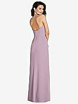 Rear View Thumbnail - Suede Rose Strapless Scoop Back Maxi Dress with Front Slit