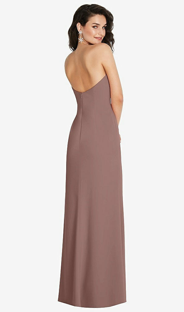 Back View - Sienna Strapless Scoop Back Maxi Dress with Front Slit