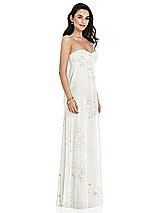 Side View Thumbnail - Spring Fling Twist Shirred Strapless Empire Waist Gown with Optional Straps