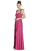 Side View Thumbnail - Tea Rose Tie Shoulder A-Line Maxi Dress