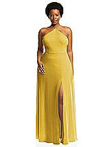 Alt View 1 Thumbnail - Marigold Diamond Halter Maxi Dress with Adjustable Straps