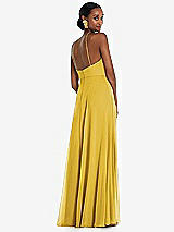 Rear View Thumbnail - Marigold Diamond Halter Maxi Dress with Adjustable Straps