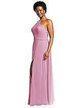 Alt View 2 Thumbnail - Powder Pink Diamond Halter Maxi Dress with Adjustable Straps