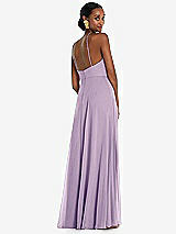 Rear View Thumbnail - Pale Purple Diamond Halter Maxi Dress with Adjustable Straps