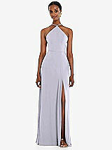 Front View Thumbnail - Silver Dove Diamond Halter Maxi Dress with Adjustable Straps