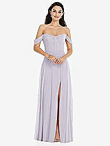 Front View Thumbnail - Moondance Off-the-Shoulder Draped Sleeve Maxi Dress with Front Slit
