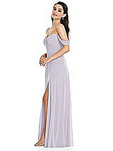 Side View Thumbnail - Moondance Off-the-Shoulder Draped Sleeve Maxi Dress with Front Slit