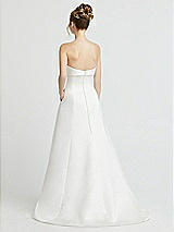 Rear View Thumbnail - Off White Bow Cuff Strapless Princess Wedding Dress with Pockets