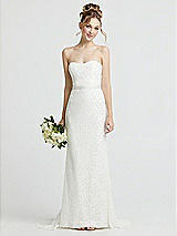Alt View 1 Thumbnail - Ivory Strapless Sequin Lace Trumpet Wedding Dress
