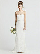 Front View Thumbnail - Ivory Strapless Sequin Lace Trumpet Wedding Dress