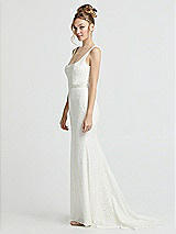 Side View Thumbnail - Ivory Scoop Back Sequin Lace Trumpet Wedding Dress
