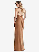 Rear View Thumbnail - Toffee Cowl-Neck Tie-Strap Maternity Slip Dress