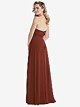 Rear View Thumbnail - Auburn Moon Cuffed Strapless Maxi Dress with Front Slit