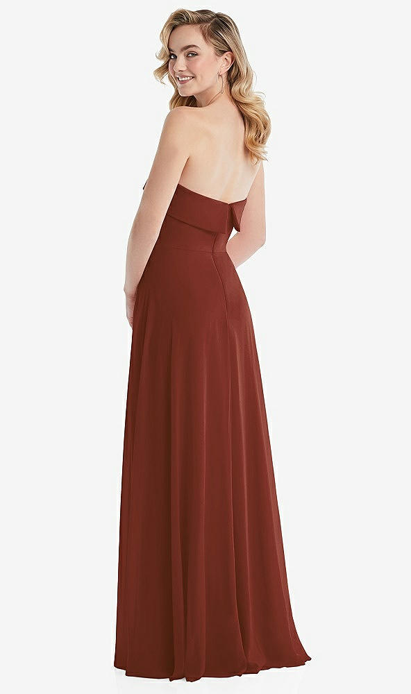 Back View - Auburn Moon Cuffed Strapless Maxi Dress with Front Slit