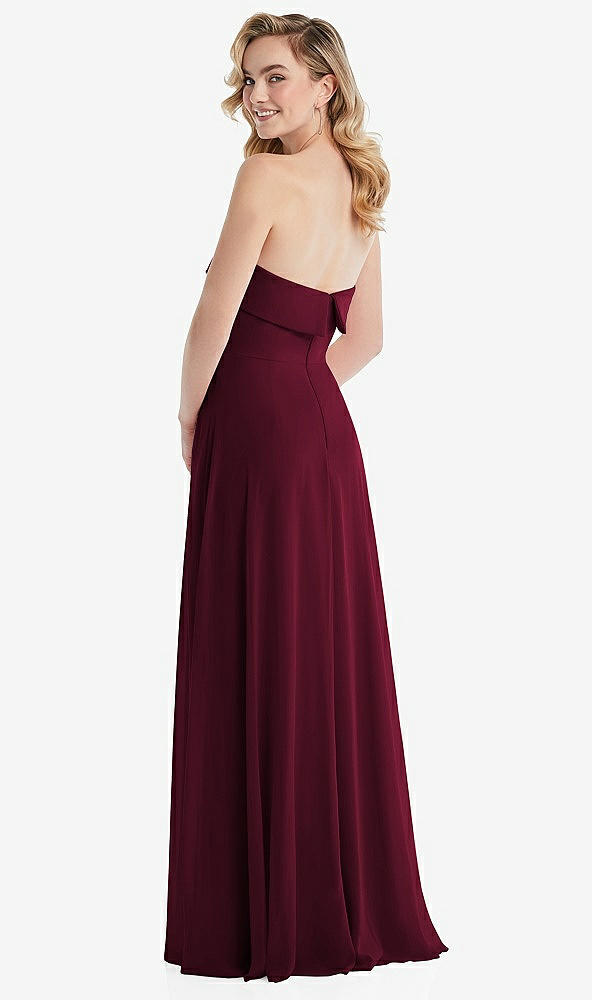 Back View - Cabernet Cuffed Strapless Maxi Dress with Front Slit