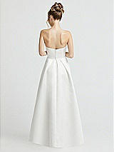Rear View Thumbnail - Off White Sweetheart Strapless Satin Wedding Dress with Pockets