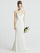 Front View Thumbnail - Ivory Cowl-Neck Convertible Strap Mermaid Wedding Dress