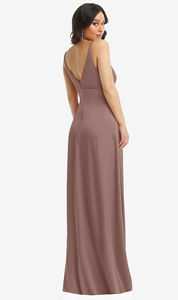 Back View - Sienna Skinny Strap Plunge Neckline Maxi Dress with Bow Detail