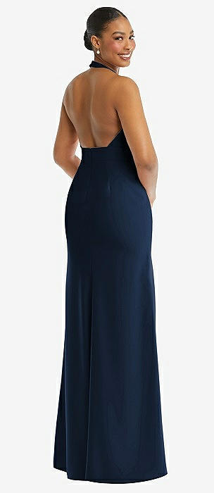 midnight blue bridesmaid dresses uk Dark Navy Blue Bridesmaid Dress One Shoulder Sheath/Column Sleeveless main image 0