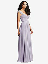 Side View Thumbnail - Moondance Shirred Cross Bodice Lace Up Open-Back Maxi Dress with Flutter Sleeves