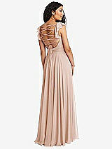 Front View Thumbnail - Cameo Shirred Cross Bodice Lace Up Open-Back Maxi Dress with Flutter Sleeves