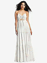 Alt View 2 Thumbnail - Spring Fling Drawstring Bodice Gathered Tie Open-Back Maxi Dress with Tiered Skirt