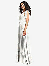 Side View Thumbnail - Spring Fling Bow-Shoulder Faux Wrap Maxi Dress with Tiered Skirt