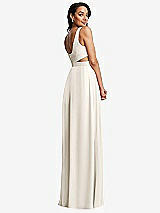 Rear View Thumbnail - Ivory Open Neck Cross Bodice Cutout  Maxi Dress with Front Slit