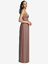 Side View Thumbnail - Sienna Open Neck Cross Bodice Cutout  Maxi Dress with Front Slit
