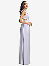 Side View Thumbnail - Silver Dove Open Neck Cross Bodice Cutout  Maxi Dress with Front Slit