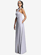 Side View Thumbnail - Silver Dove Shawl Collar Open-Back Halter Maxi Dress with Pockets