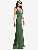 Side View Thumbnail - Vineyard Green Framed Bodice Criss Criss Open Back A-Line Maxi Dress