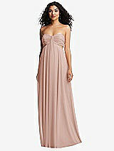 Alt View 2 Thumbnail - Toasted Sugar Strapless Empire Waist Cutout Maxi Dress with Covered Button Detail