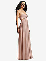 Alt View 3 Thumbnail - Toasted Sugar Strapless Empire Waist Cutout Maxi Dress with Covered Button Detail
