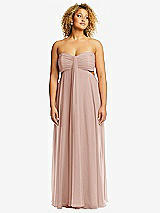 Front View Thumbnail - Toasted Sugar Strapless Empire Waist Cutout Maxi Dress with Covered Button Detail