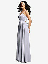 Side View Thumbnail - Silver Dove Dual Strap V-Neck Lace-Up Open-Back Maxi Dress