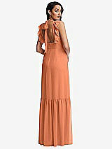 Rear View Thumbnail - Sweet Melon Tiered Ruffle Plunge Neck Open-Back Maxi Dress with Deep Ruffle Skirt