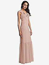 Side View Thumbnail - Toasted Sugar Tiered Ruffle Plunge Neck Open-Back Maxi Dress with Deep Ruffle Skirt