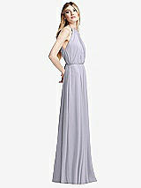 Side View Thumbnail - Silver Dove Illusion Back Halter Maxi Dress with Covered Button Detail