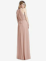 Rear View Thumbnail - Toasted Sugar Illusion Back Halter Maxi Dress with Covered Button Detail
