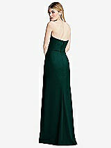Alt View 3 Thumbnail - Evergreen Strapless Pleated Faux Wrap Trumpet Gown with Front Slit