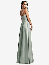 Rear View Thumbnail - Willow Green Bustier A-Line Maxi Dress with Adjustable Spaghetti Straps